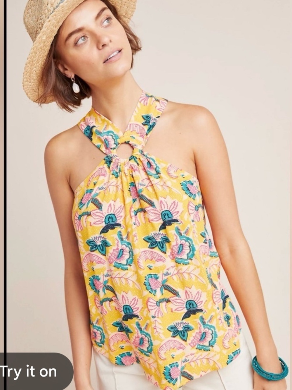 Maeve Shirt - Mica sleeveless Blouse yellow floral print